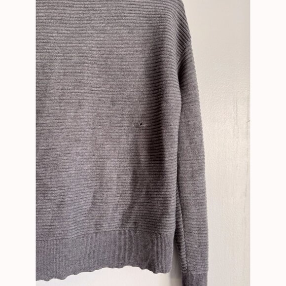 Theory Noble Gray Wool Ribbed Mock Neck Sweater Men’s Size Large Quiet Luxury - Picture 10 of 10